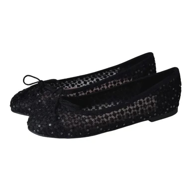 38187 - Black Micro Flats for Teen/Women by Pretty Ballerinas