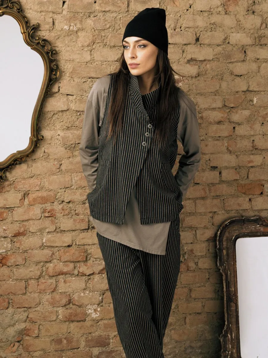 Asymetrical Striped Vest