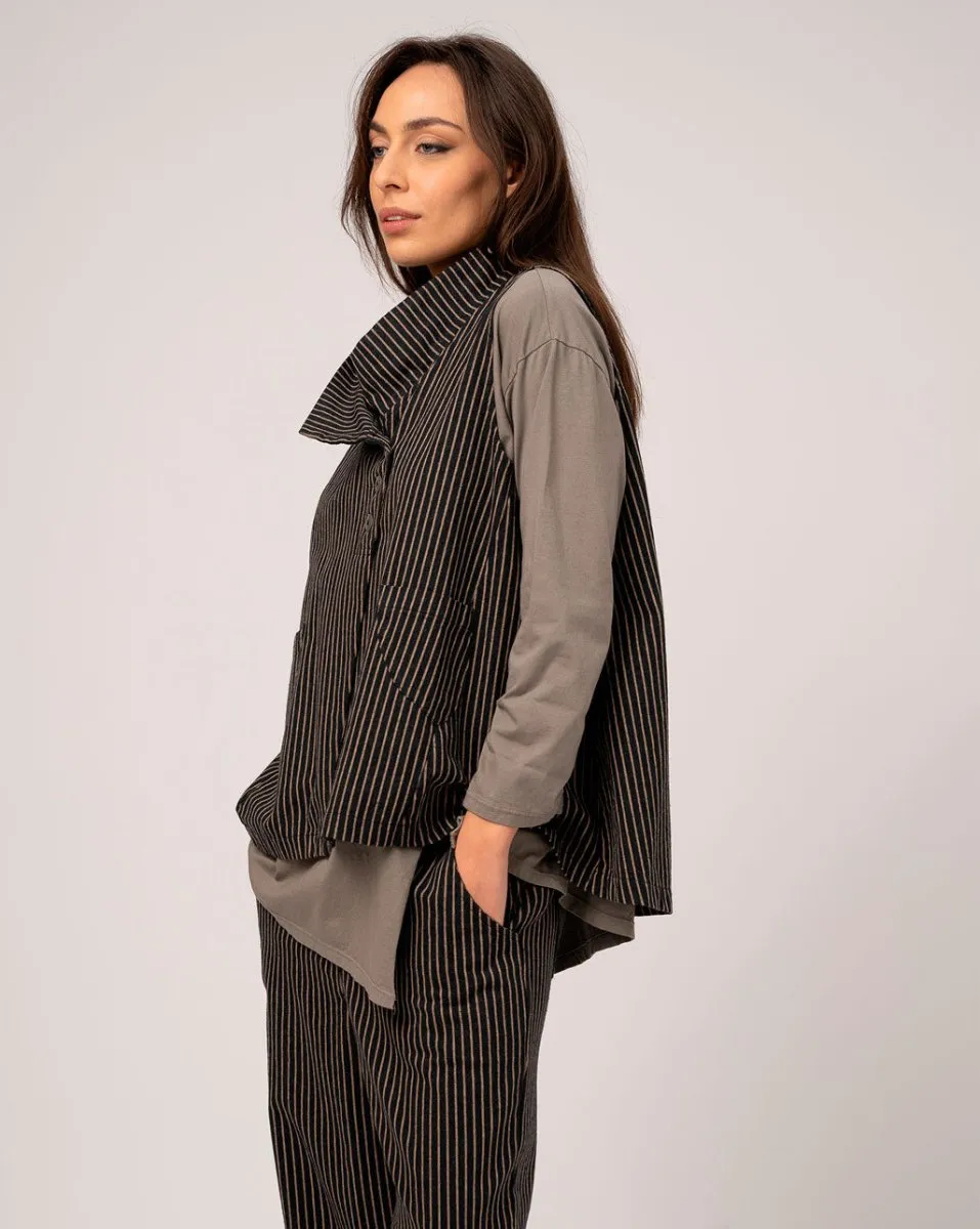 Asymetrical Striped Vest