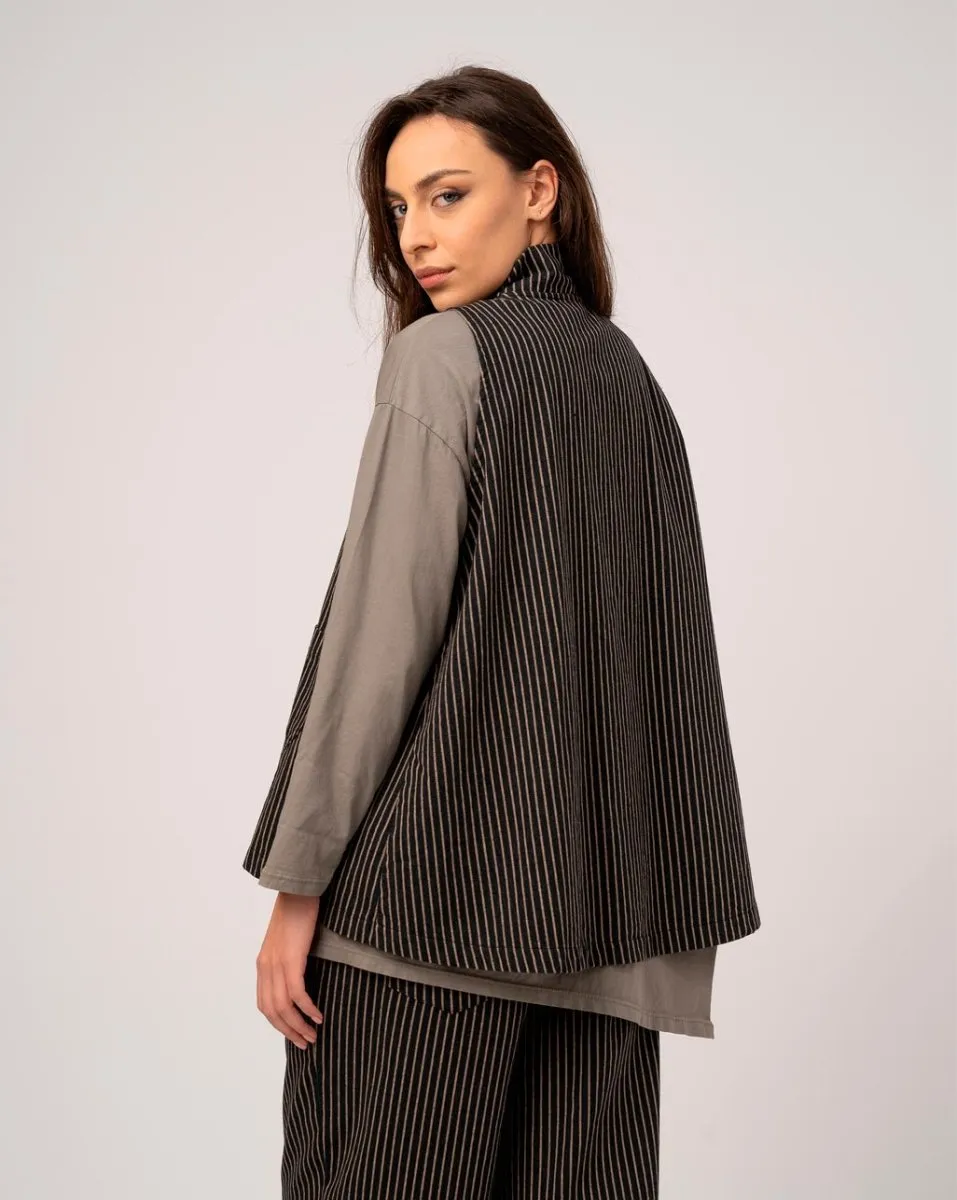 Asymetrical Striped Vest