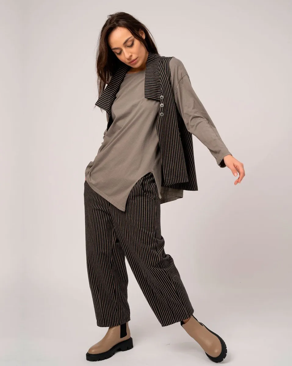 Asymetrical Striped Vest