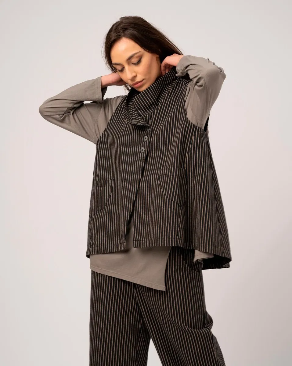 Asymetrical Striped Vest