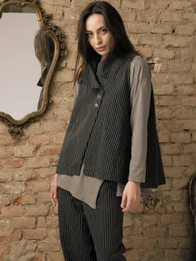 Asymetrical Striped Vest