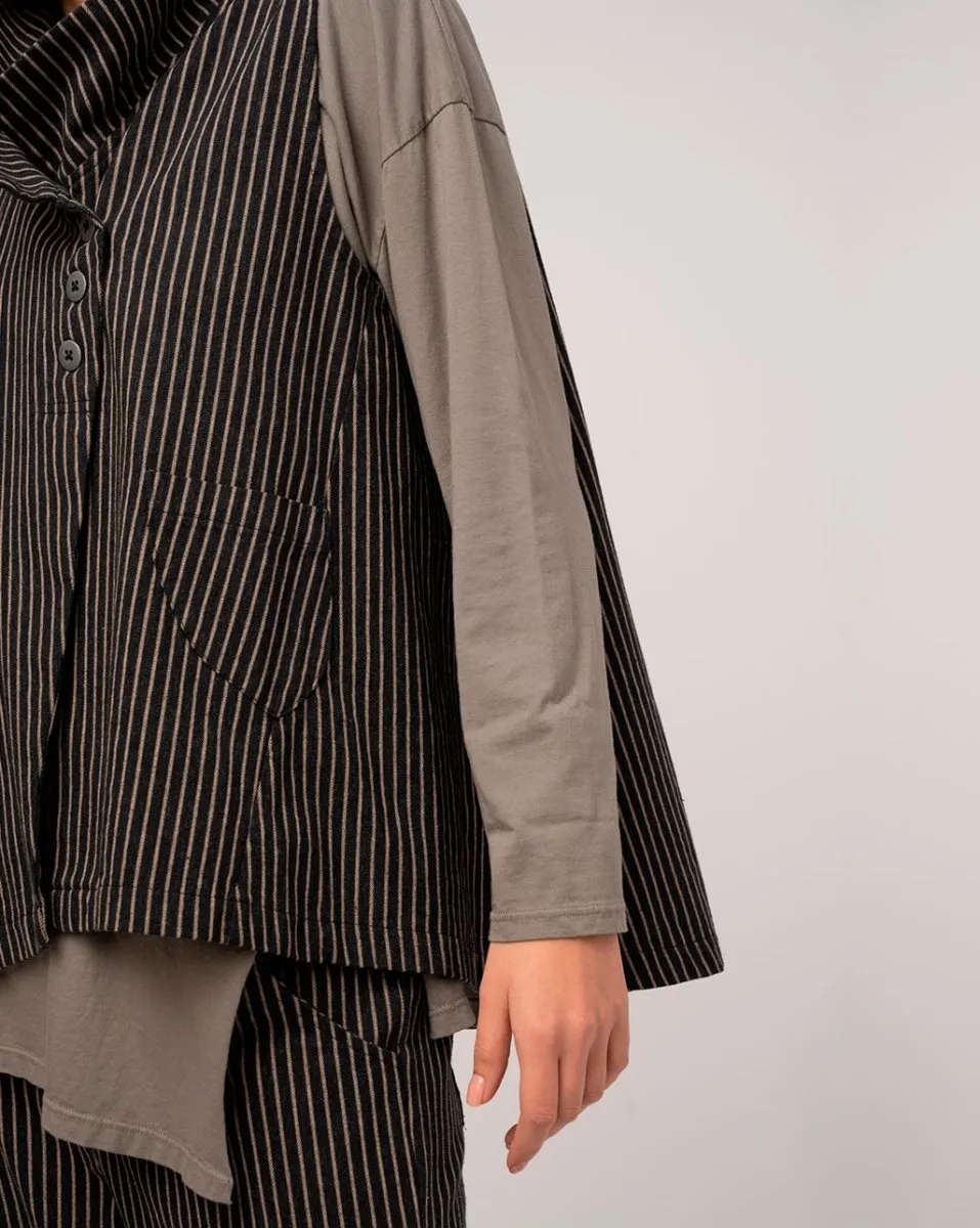 Asymetrical Striped Vest