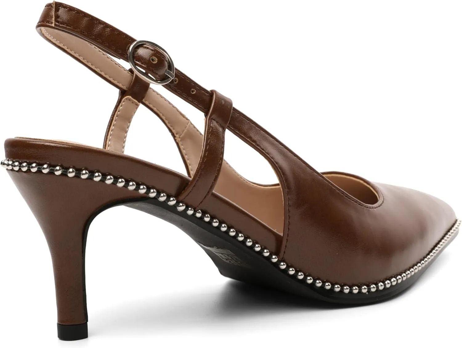 AUMOTED Women Low Heel Pumps Slingback Heels Pointed Toe Beaded Heels 2.5" Elegant Dressy Pumps