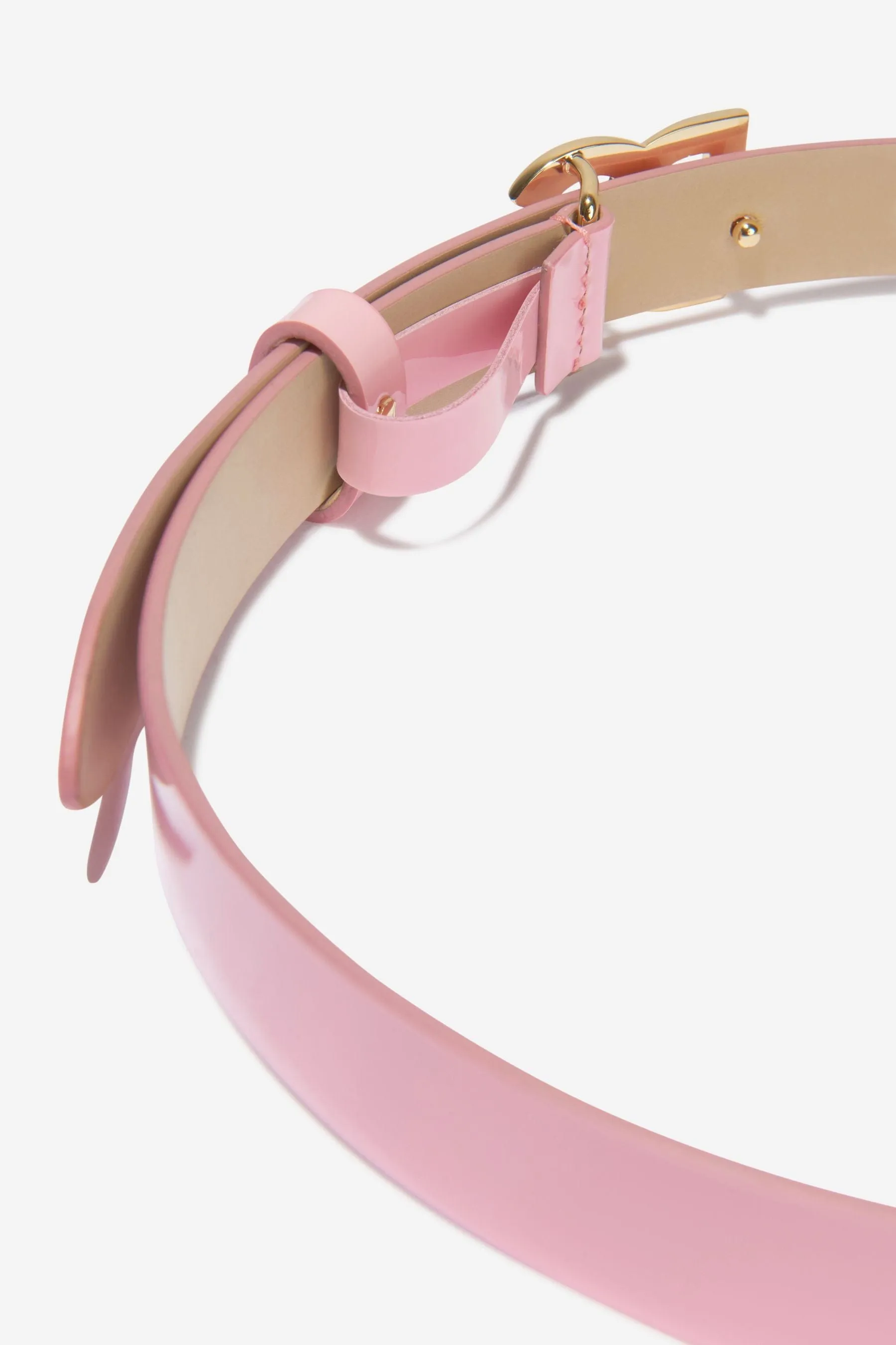 Dolce & Gabbana Girls Leather Logo Buckle Belt