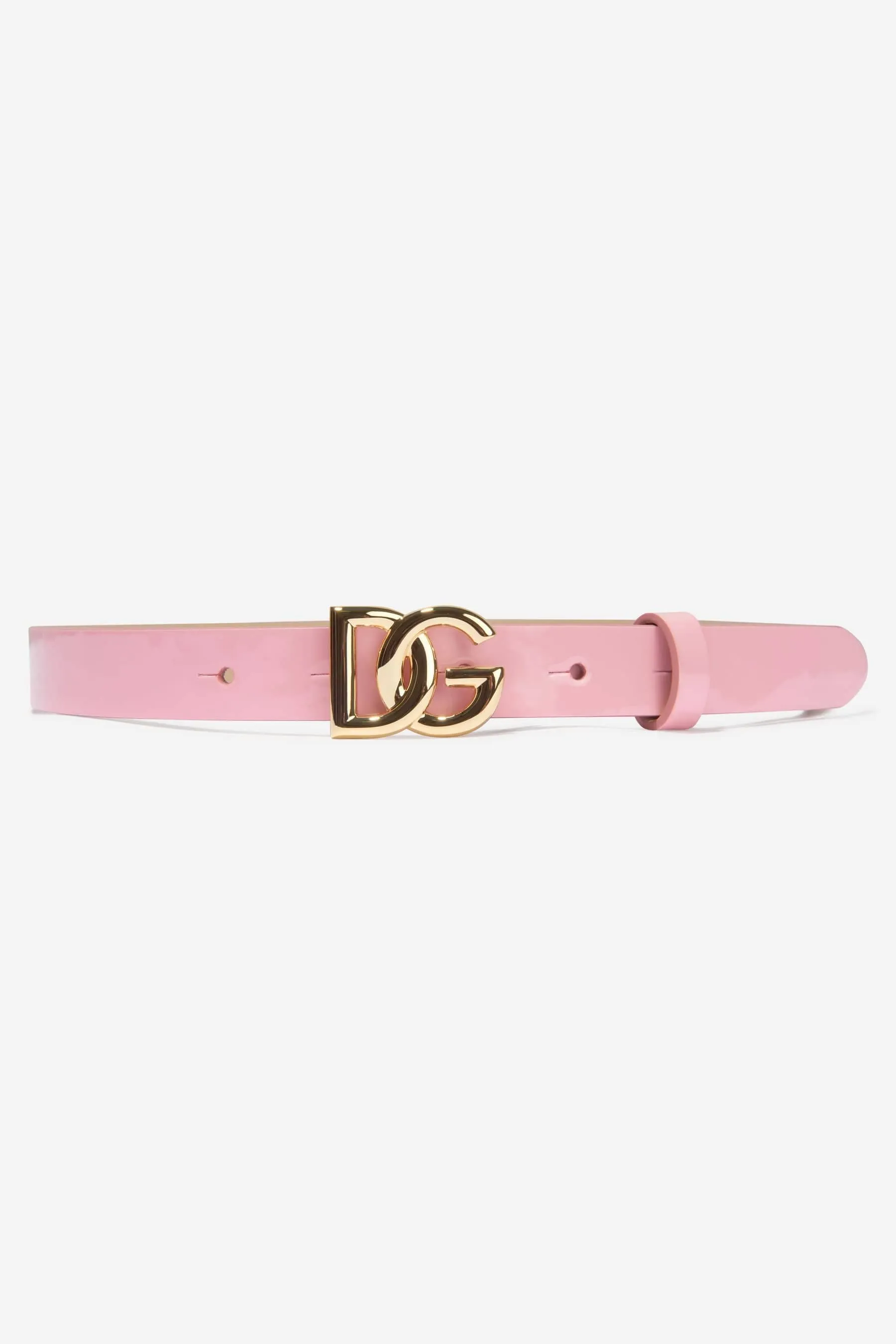 Dolce & Gabbana Girls Leather Logo Buckle Belt