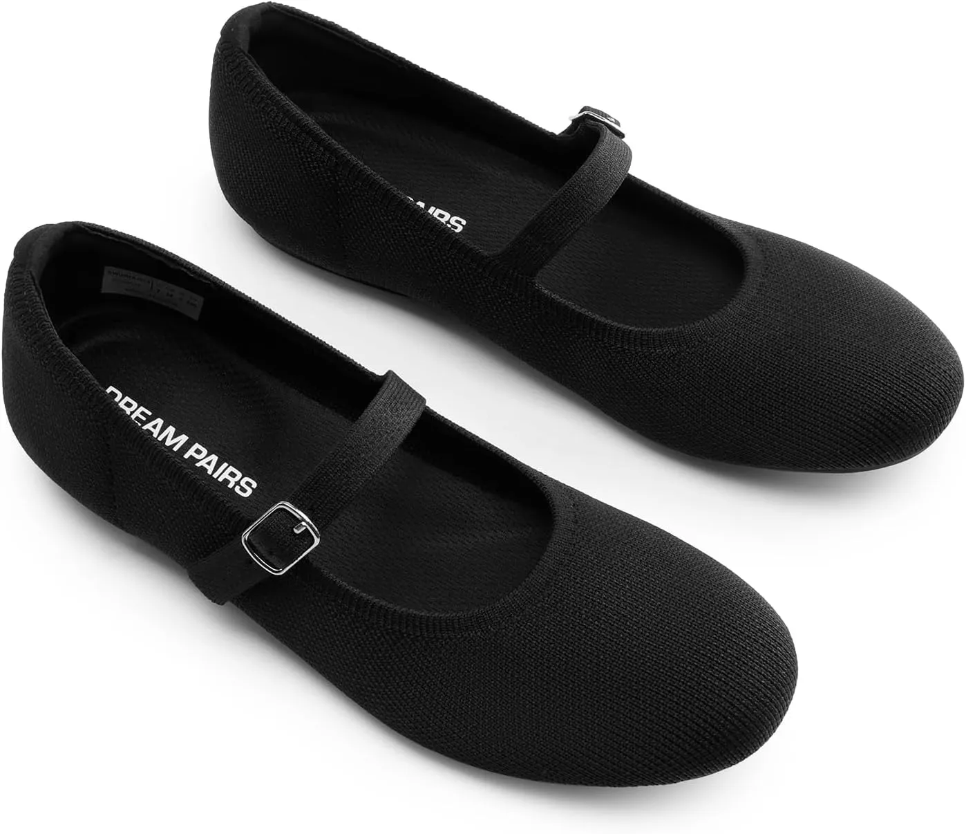 DREAM PAIRS Women's Mary Jane Ballet Flat Shoes Dressy Foldable Knit Flats with Arch Support Comfortable for Casual Work Office