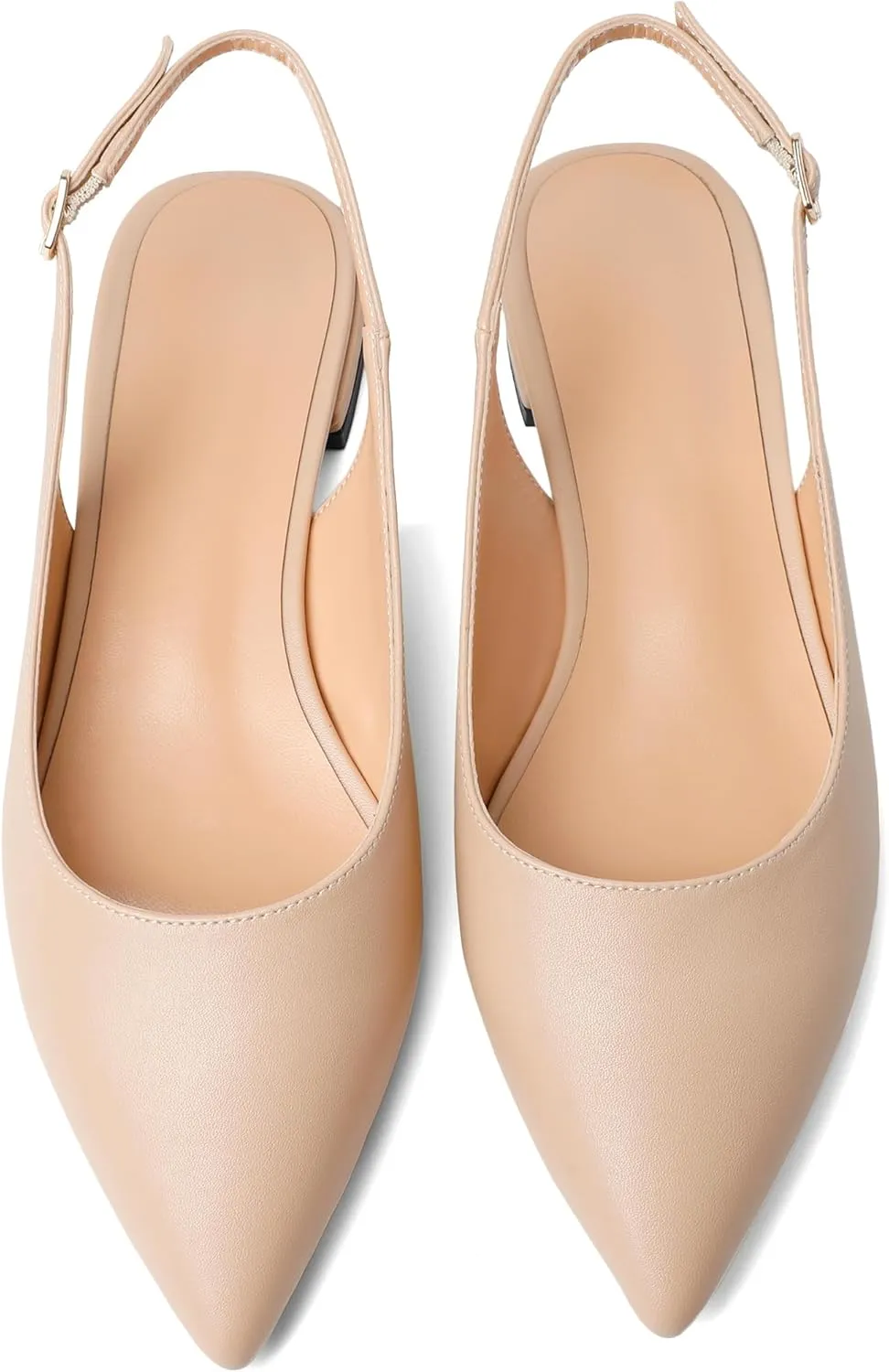 Esvowido Women's Flats Shoes Slingback with Buckle Pointed Toe Ankle Straps Low Heels Elegant Comfort Sexy Fashion Sandals