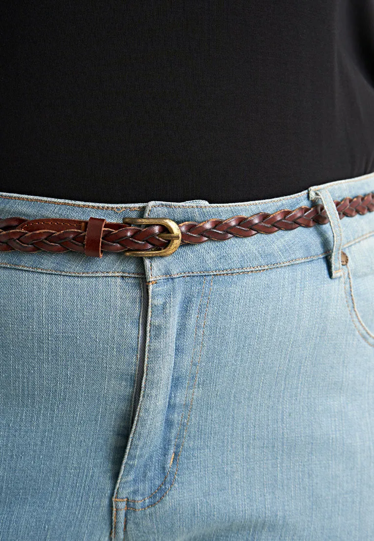 Fishtails Braided Plus Size Skinny Belt