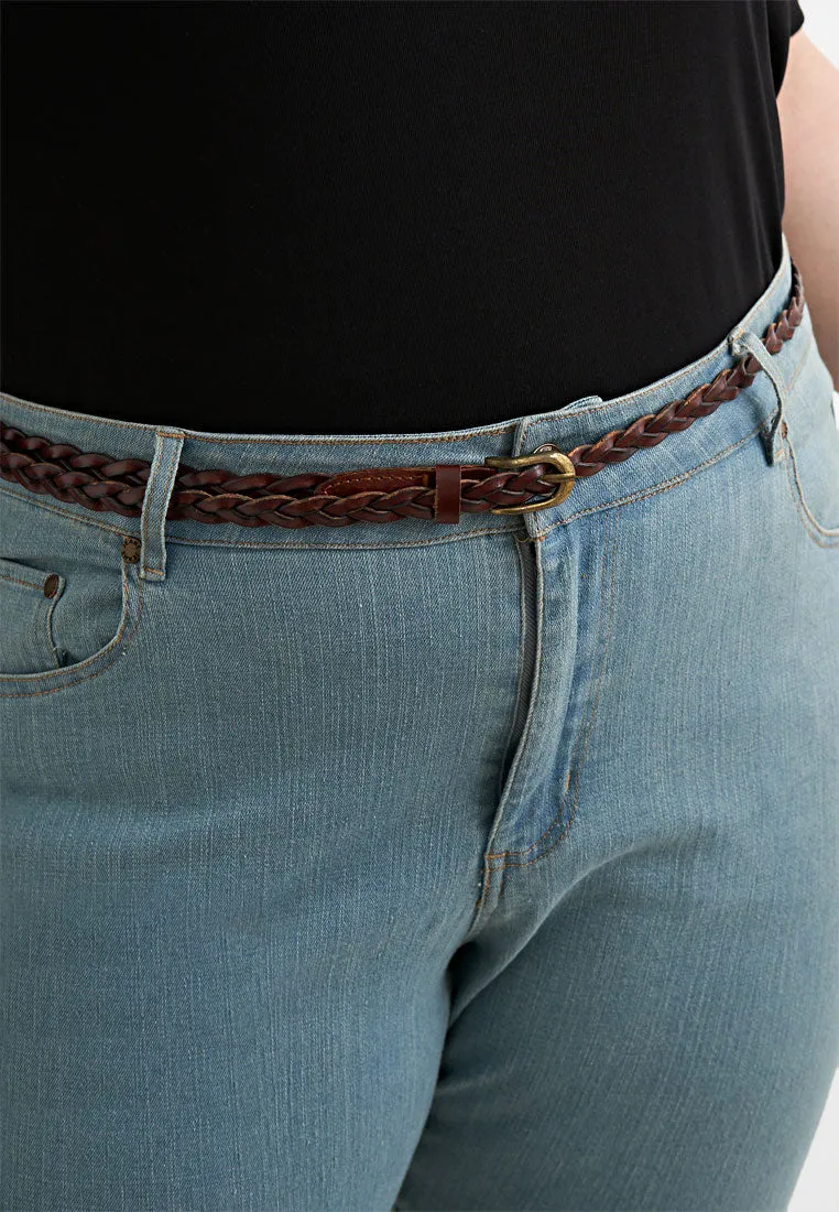Fishtails Braided Plus Size Skinny Belt