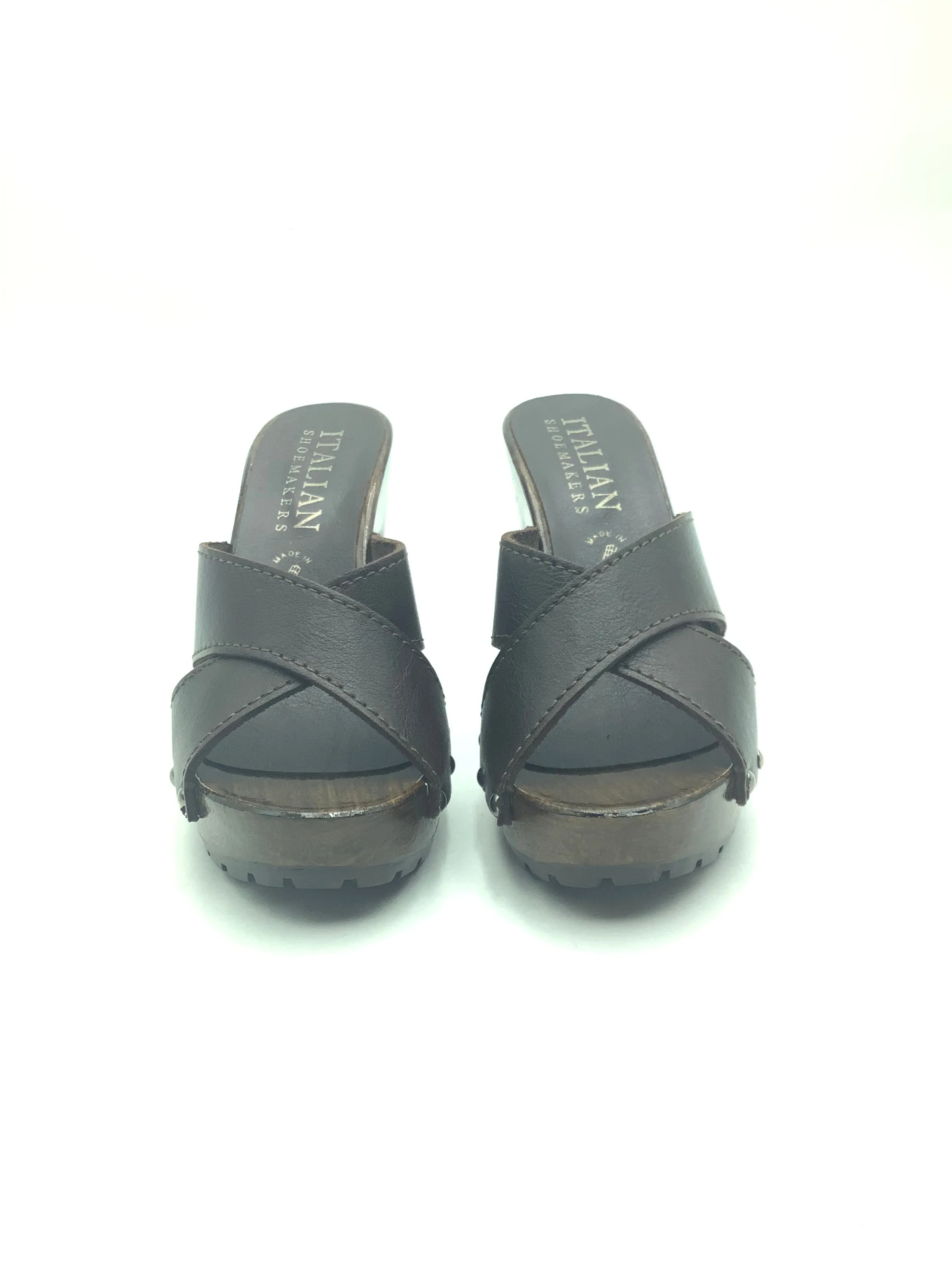 Italian Shoemakers Women's Leather Sandal  Brown Size: 6
