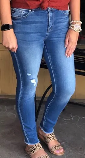 Kancan High Rise Frayed Skinny