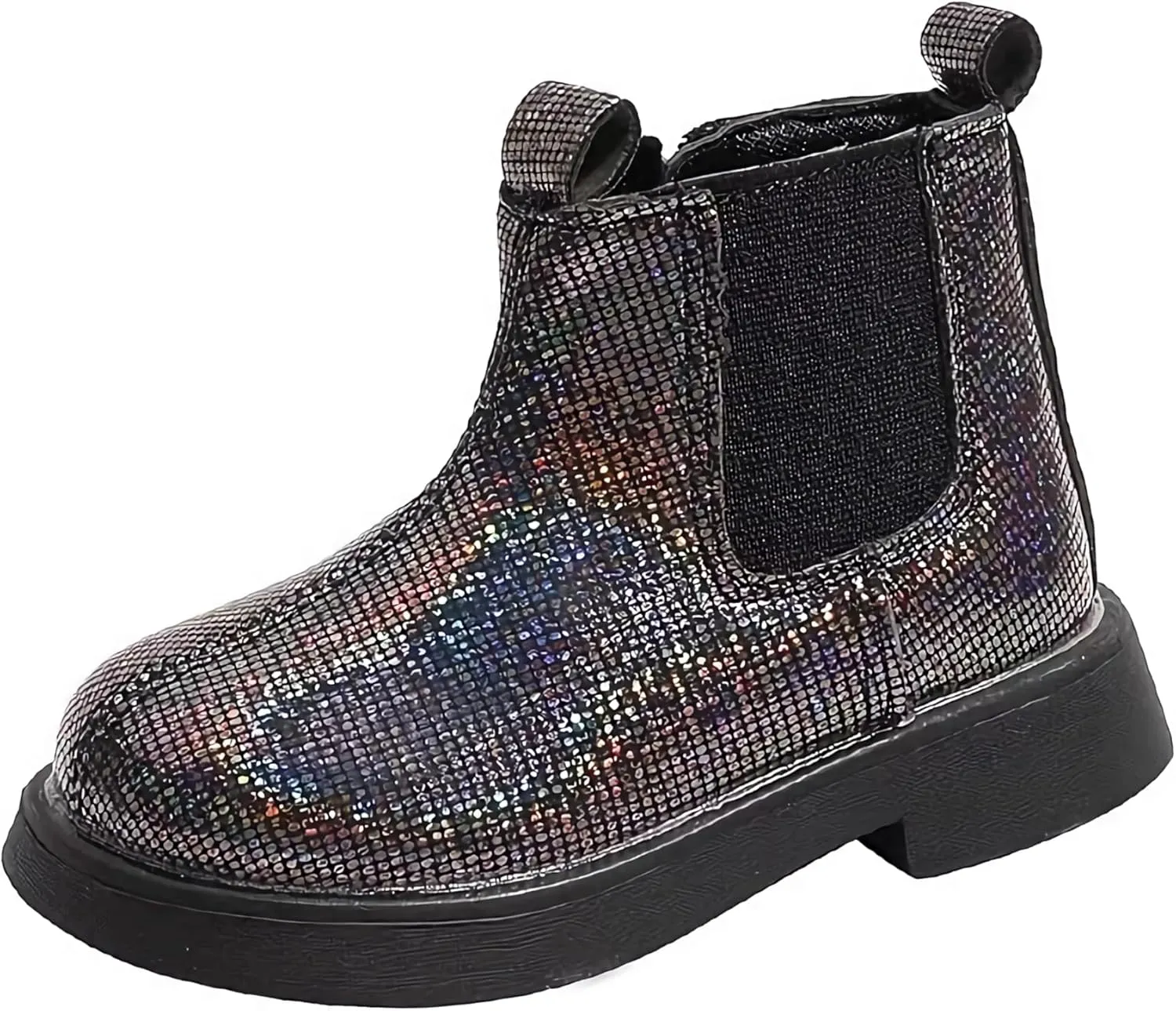 Kids Ankle Boots Boys Girls Stylish Shoes Solid Color Lace Up Side Zipper Combat Boots