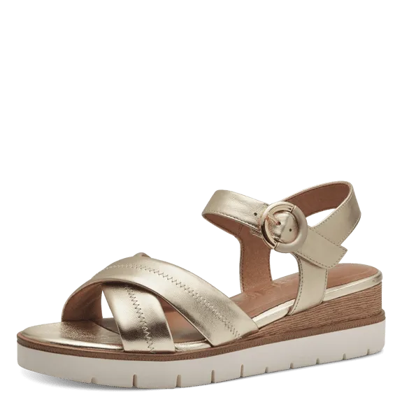 Leather Sandal - Light Gold