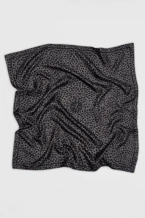 Lescarf Scarf Leo Animal Print Grey Silk LG80