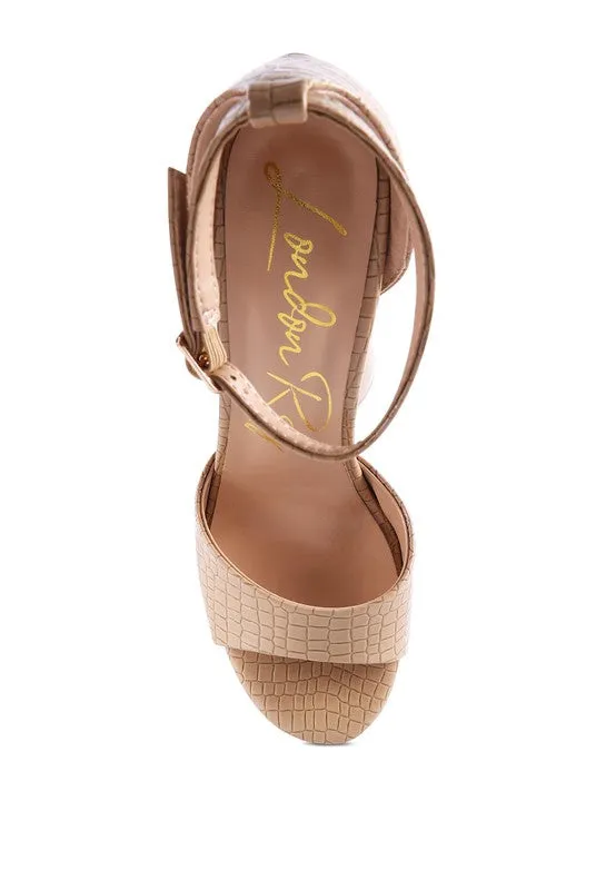 London Rag Pretty Me Patent Croc Ultra High Platform Sandals