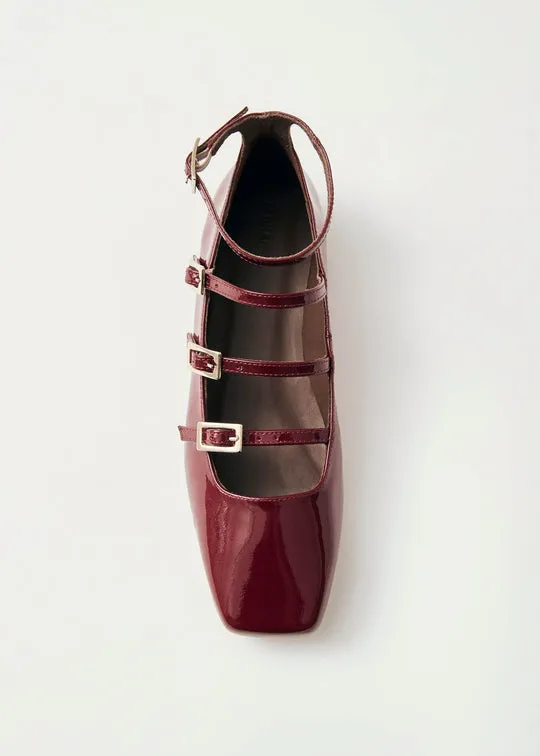 Luke Onix Leather Ballet Flats - Wine Burgundy