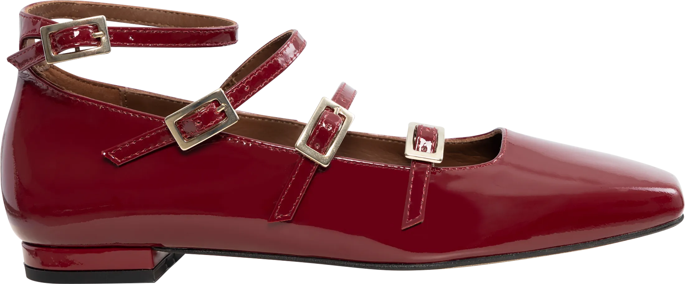 Luke Onix Leather Ballet Flats - Wine Burgundy