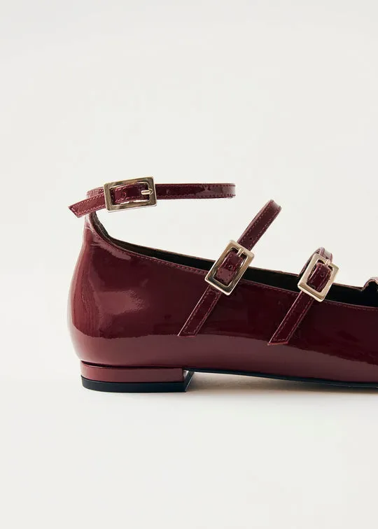 Luke Onix Leather Ballet Flats - Wine Burgundy