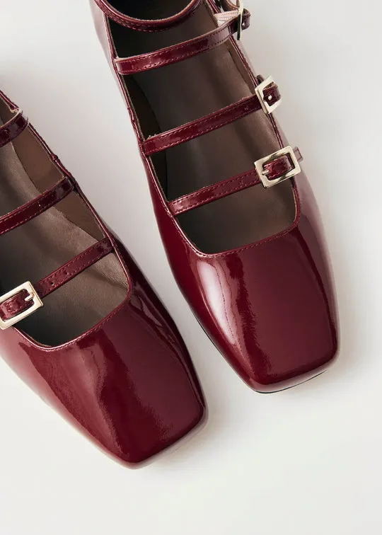 Luke Onix Leather Ballet Flats - Wine Burgundy
