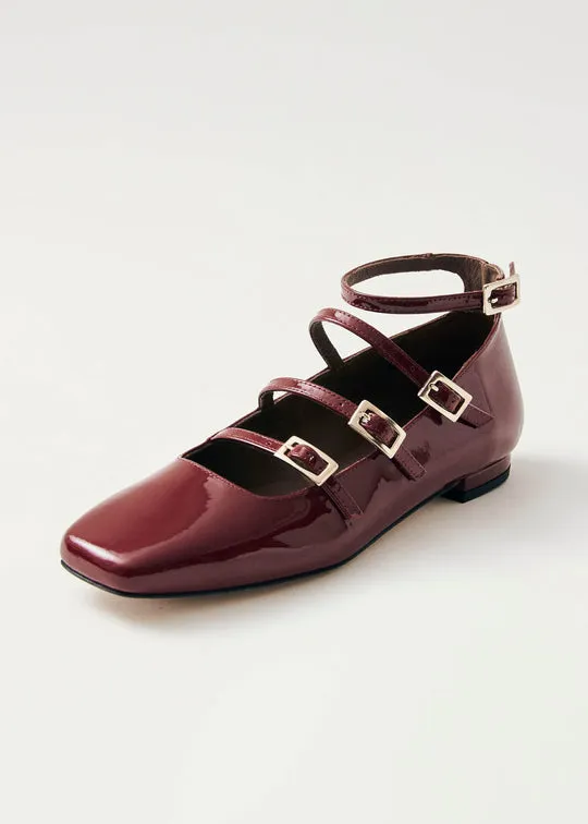 Luke Onix Leather Ballet Flats - Wine Burgundy