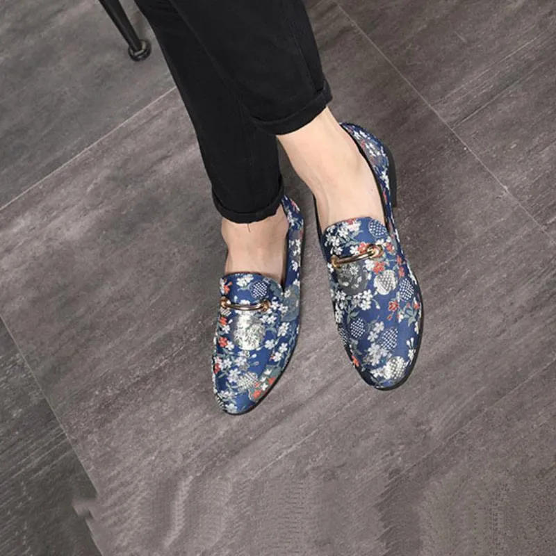 Men's Casual Embroidered Loafers | Plus Size