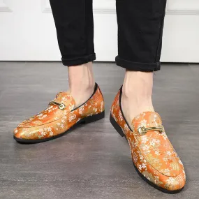 Men's Casual Embroidered Loafers | Plus Size