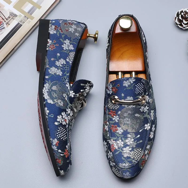 Men's Casual Embroidered Loafers | Plus Size