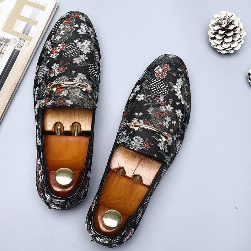 Men's Casual Embroidered Loafers | Plus Size