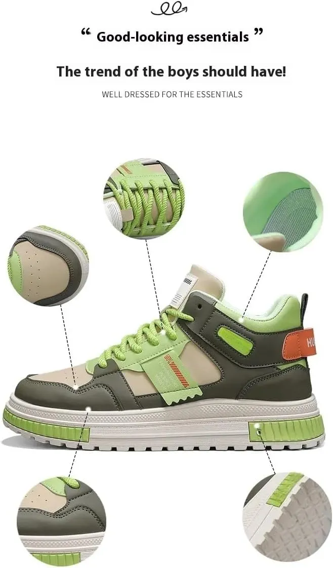 Men's Trendy Sneakers, Comfy Non Slip Casual Soft Sole Skateboard Shoes for Men's Outdoor Activities
