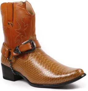 Metrocharm Diego-01 Men's Belt Buckle Chain Strap Western Cowboy Boots