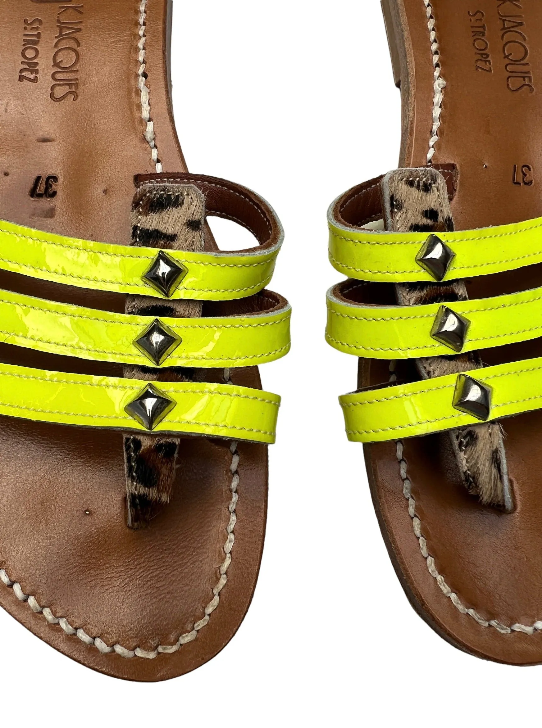Neon Yellow Slides - 6.5