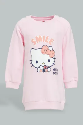 Pink Hello Kitty Sweat Dress For Baby Girls