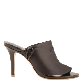 Satin Detail High Heel Sandals — Black