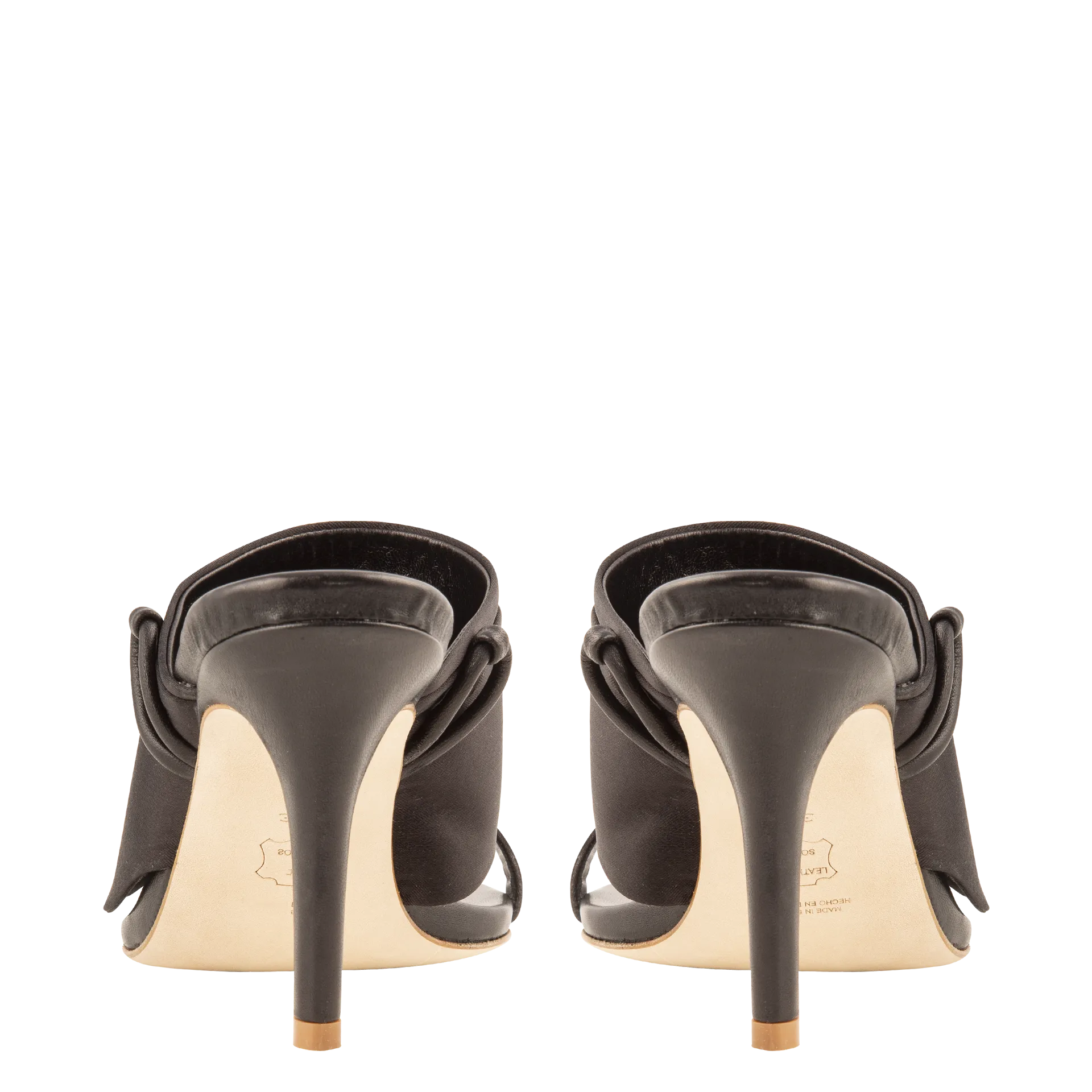 Satin Detail High Heel Sandals — Black
