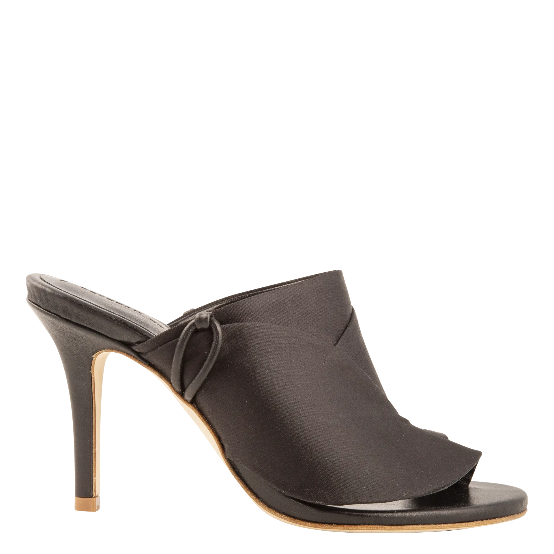 Satin Detail High Heel Sandals — Black