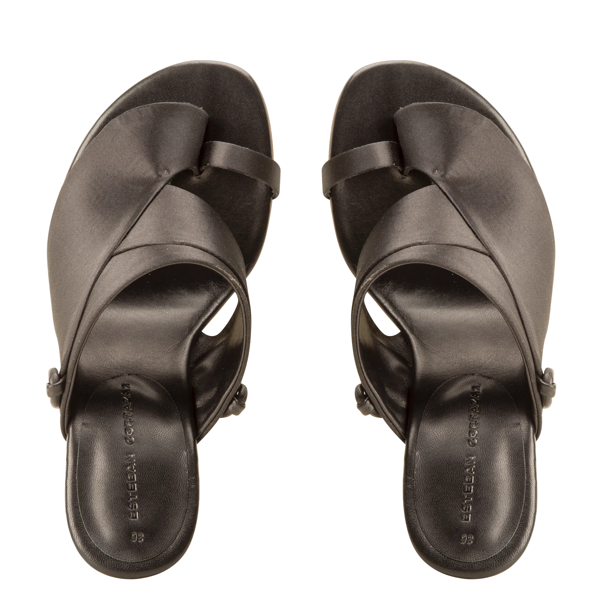 Satin Detail High Heel Sandals — Black