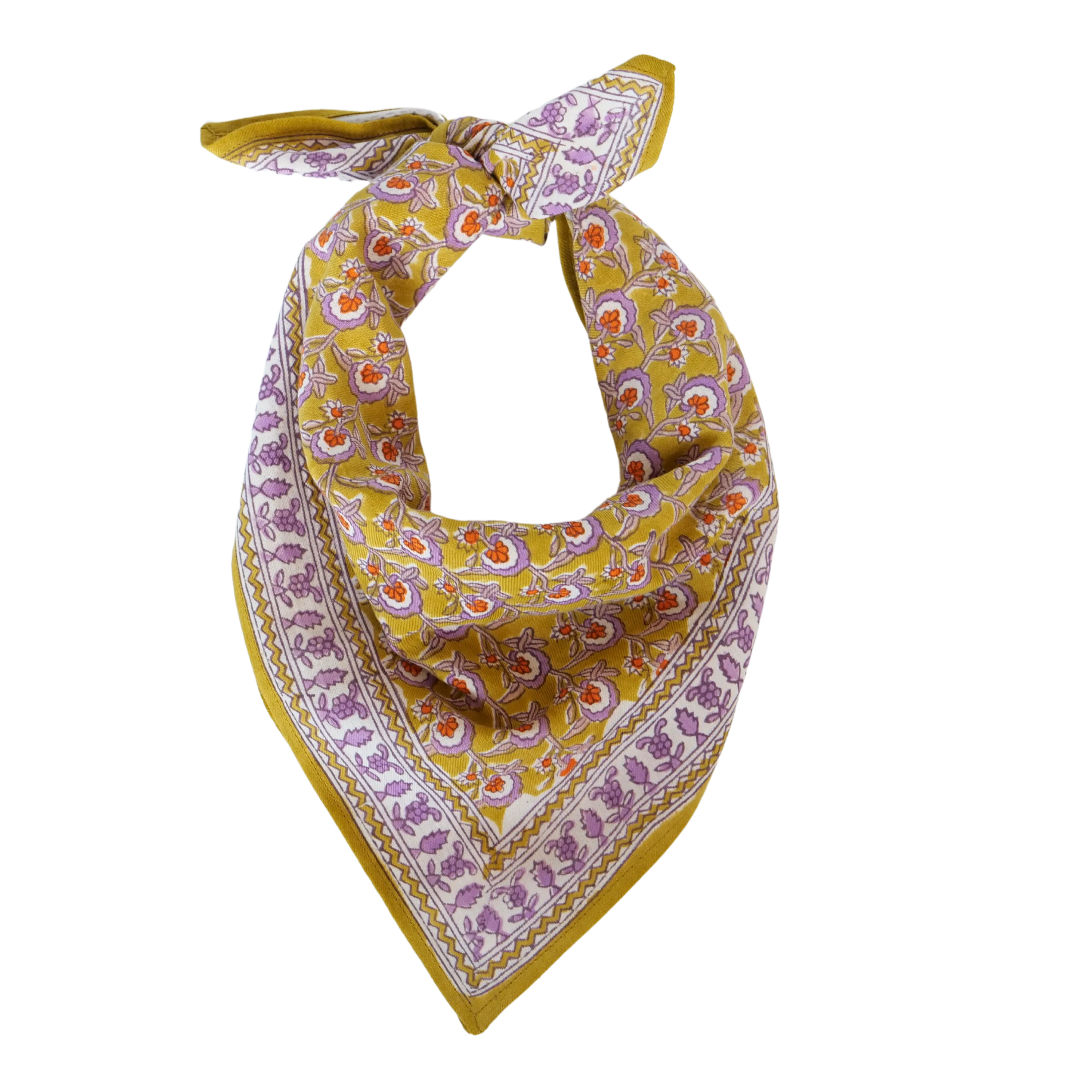 SCARF WITH INDIAN FLOWERS PRINT VICTORIAN ABSYNTHE KID