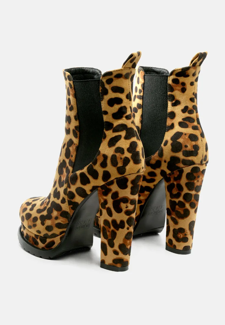 Suede block heeled boots