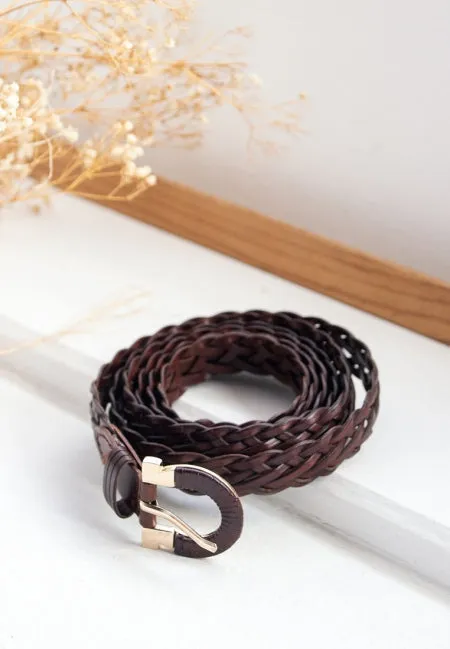 Twists Braided Plus Size Belt - Brown
