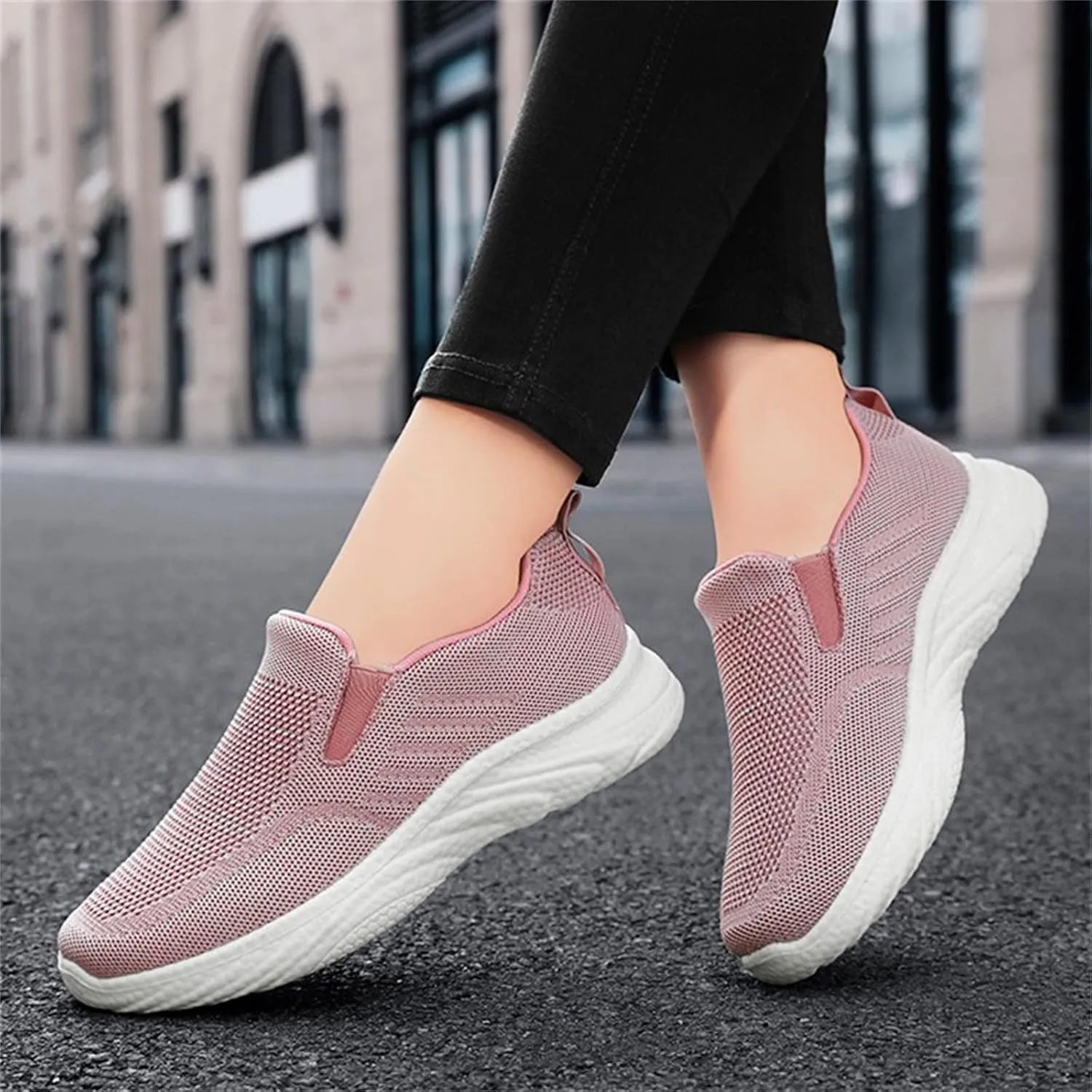 Women Mesh Sneaker Summer Slip On Breathable Sneakers Comfortable Casual Lightweight Walking Shoes with Arch Support