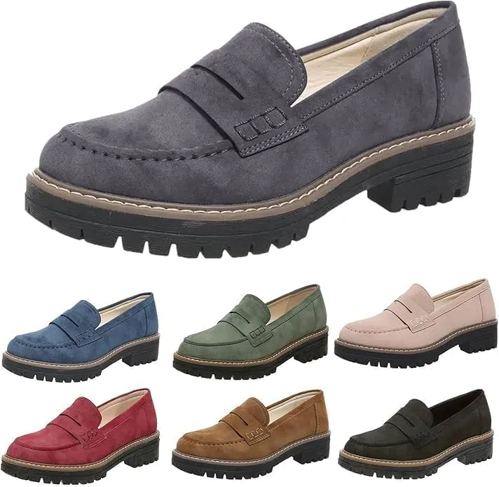 Womens Loafers Shoes Platform Chunky Penny Loafer Women's Slip-on Loafers Comfort Casual Fashion Business Work Shoes Casual Walking Flats Dress Shoes