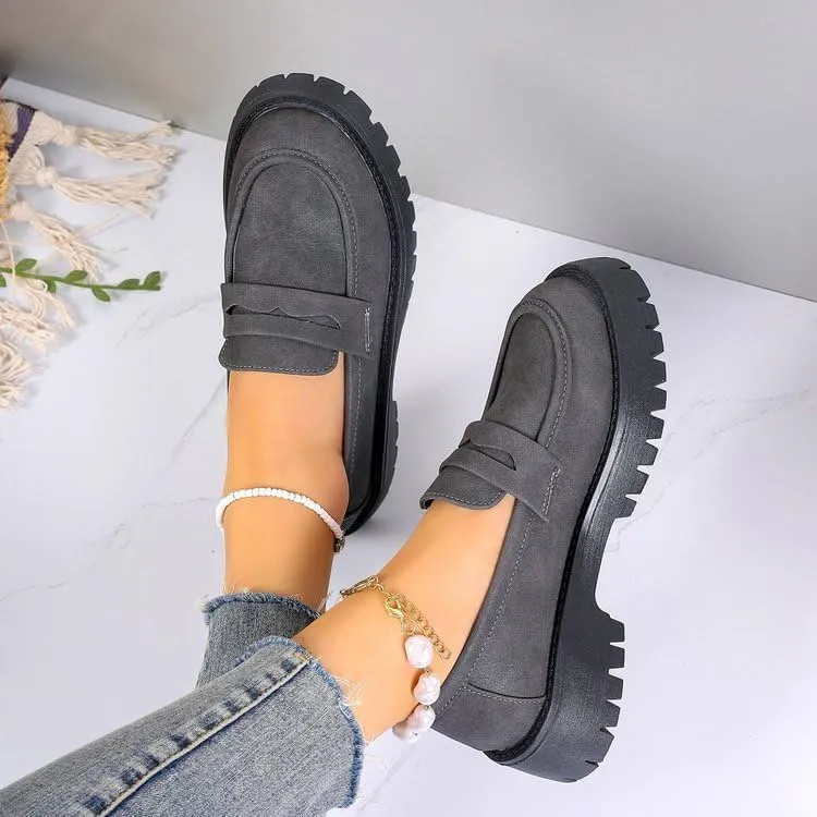 Womens Loafers Shoes Platform Chunky Penny Loafer Women's Slip-on Loafers Comfort Casual Fashion Business Work Shoes Casual Walking Flats Dress Shoes