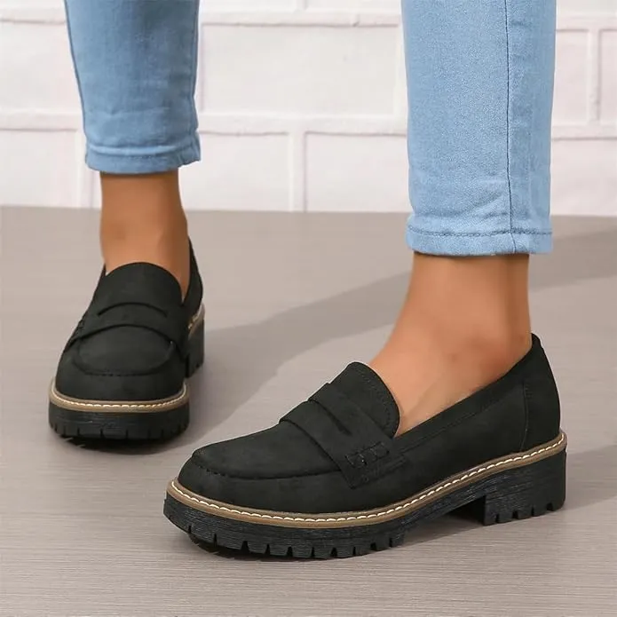 Womens Loafers Shoes Platform Chunky Penny Loafer Women's Slip-on Loafers Comfort Casual Fashion Business Work Shoes Casual Walking Flats Dress Shoes