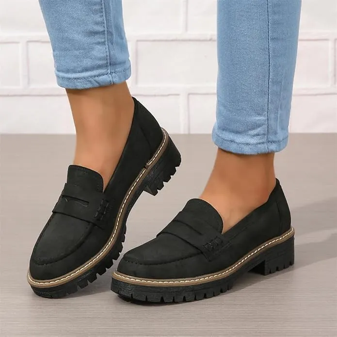 Womens Loafers Shoes Platform Chunky Penny Loafer Women's Slip-on Loafers Comfort Casual Fashion Business Work Shoes Casual Walking Flats Dress Shoes