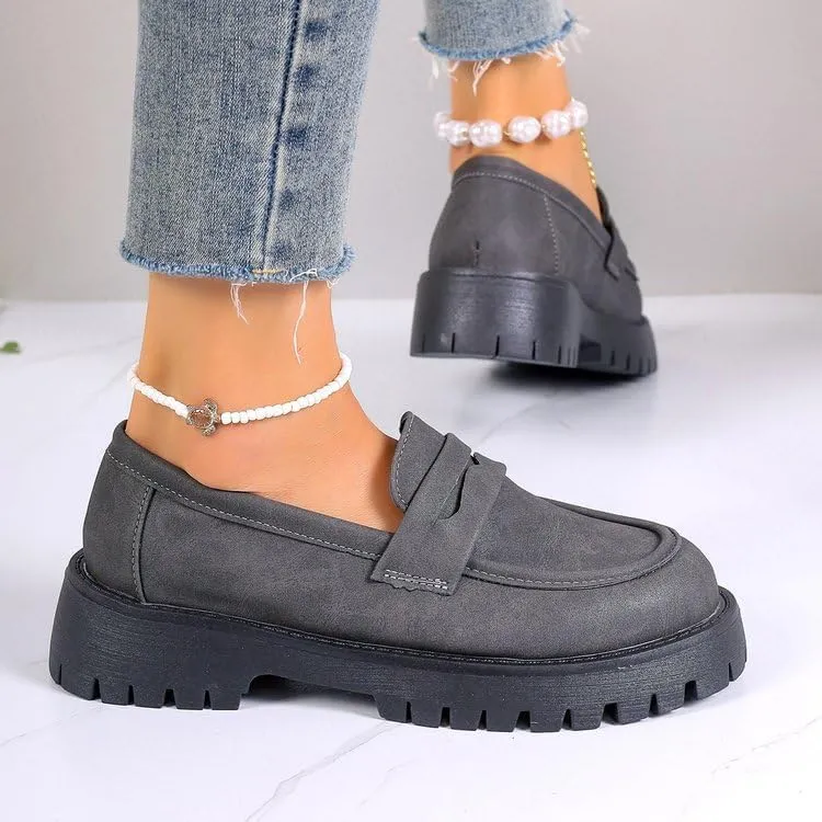 Womens Loafers Shoes Platform Chunky Penny Loafer Women's Slip-on Loafers Comfort Casual Fashion Business Work Shoes Casual Walking Flats Dress Shoes