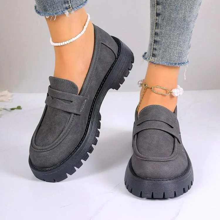 Womens Loafers Shoes Platform Chunky Penny Loafer Women's Slip-on Loafers Comfort Casual Fashion Business Work Shoes Casual Walking Flats Dress Shoes