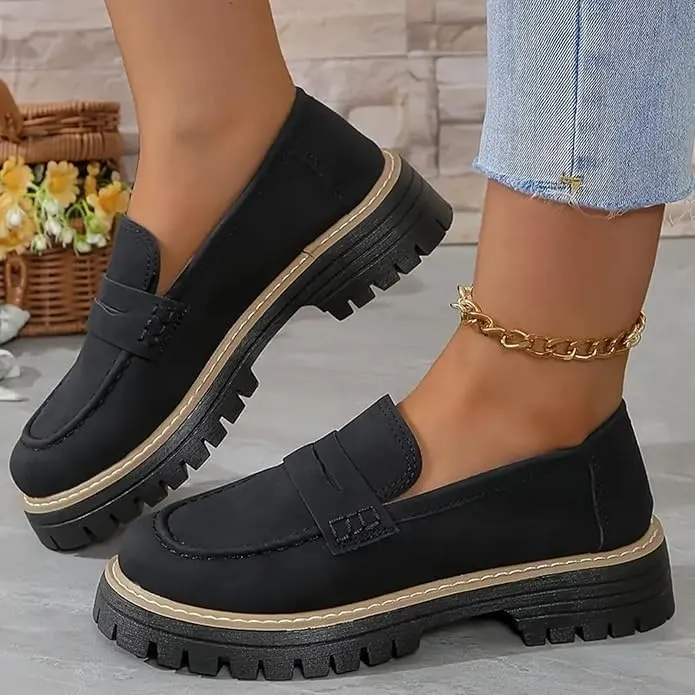 Womens Loafers Shoes Platform Chunky Penny Loafer Women's Slip-on Loafers Comfort Casual Fashion Business Work Shoes Casual Walking Flats Dress Shoes