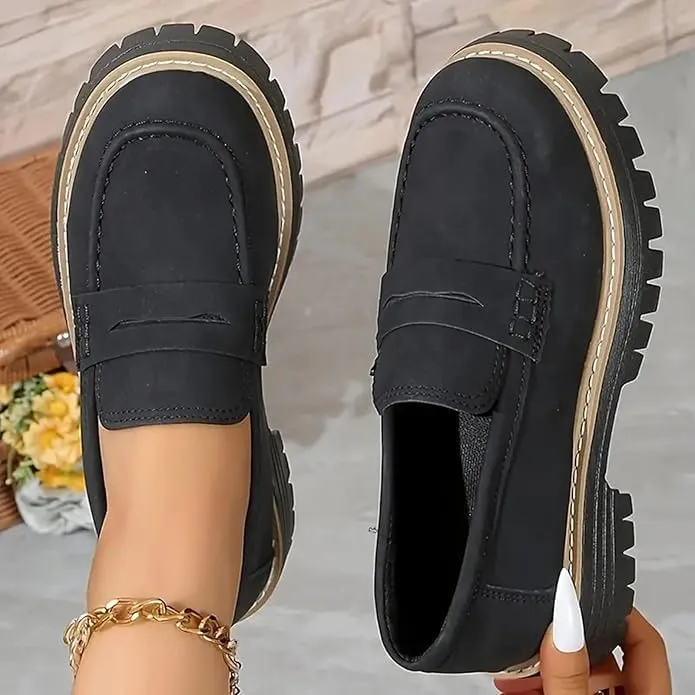 Womens Loafers Shoes Platform Chunky Penny Loafer Women's Slip-on Loafers Comfort Casual Fashion Business Work Shoes Casual Walking Flats Dress Shoes